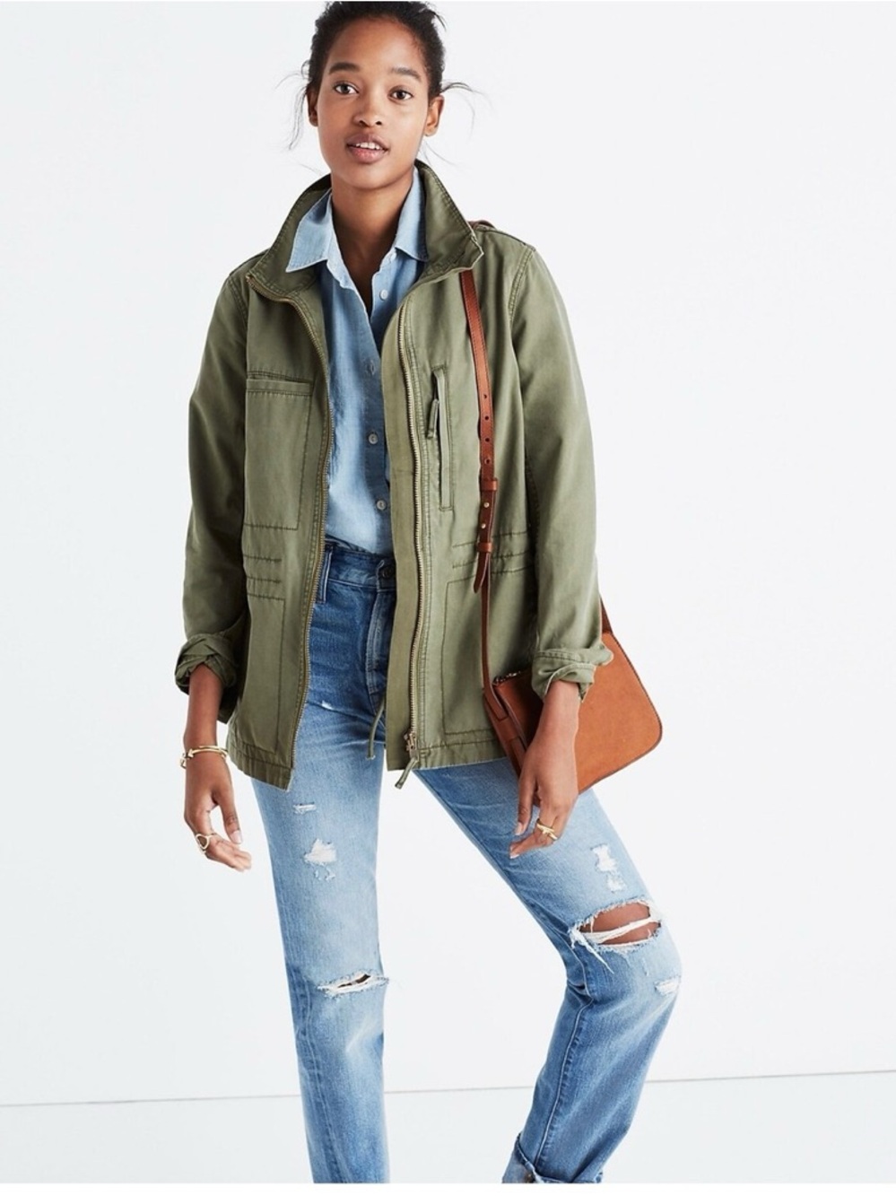 Madewell Fleet Jacket Desert Olive Green Military Coat XS